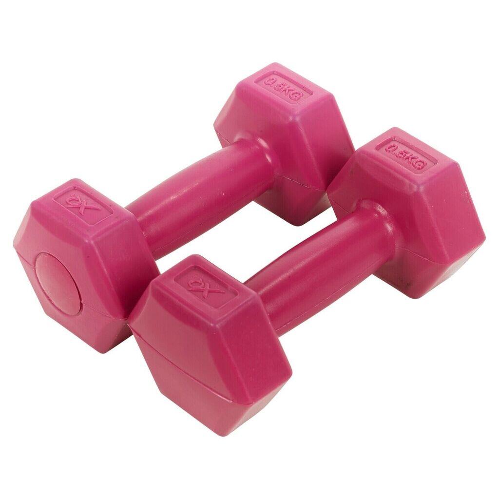 Haltères XQMAX 2x500 g rose en ciment composite hexagonal 7/7