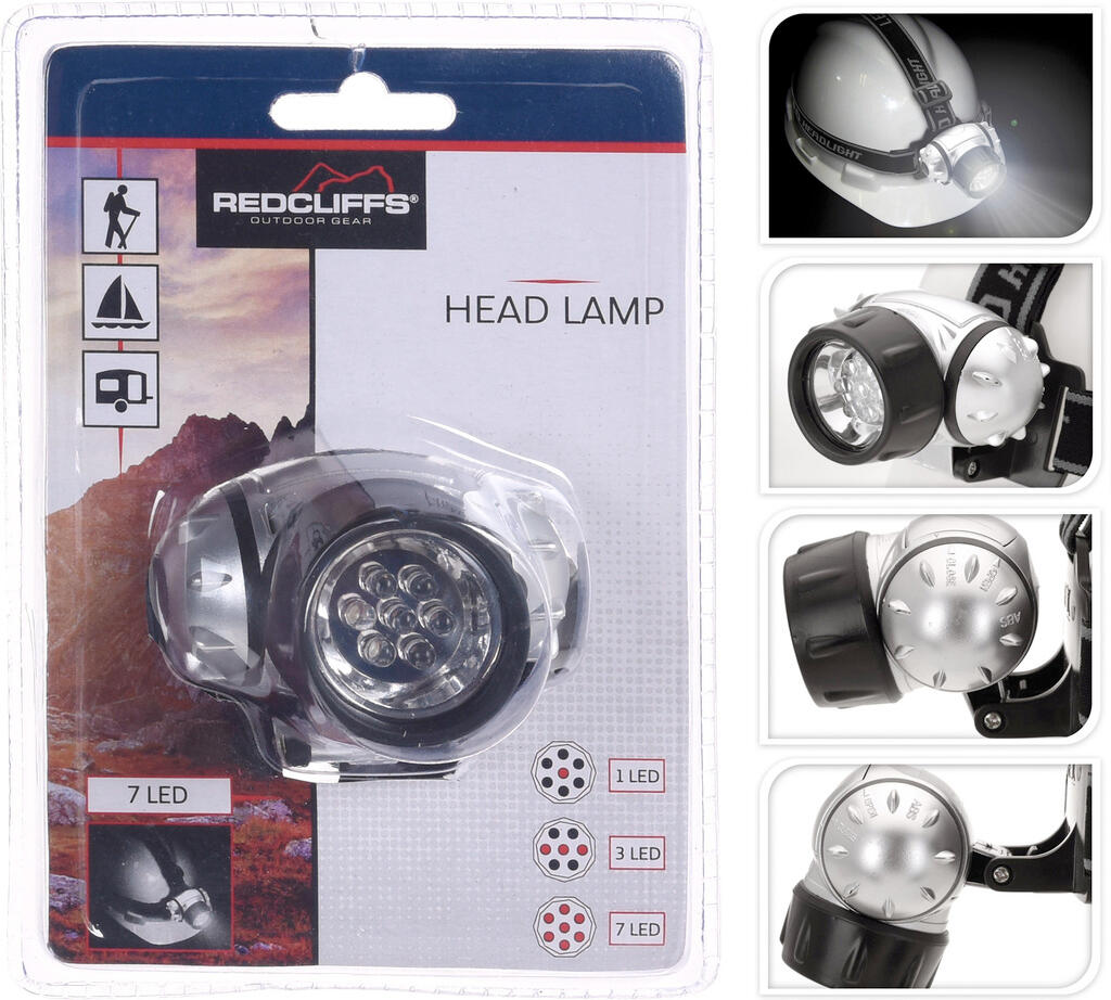 Lampe frontale Redcliffs avec 7 LED 7/7