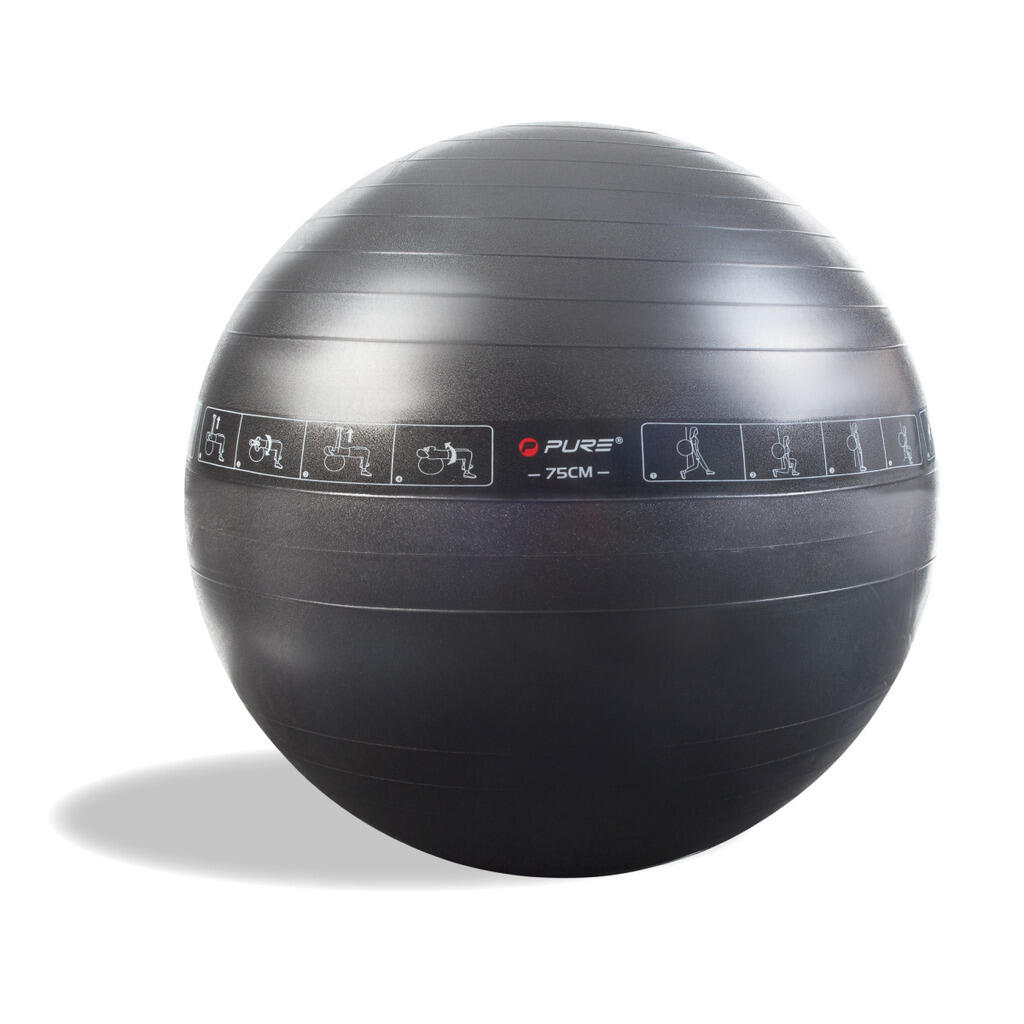 Pure2improve Gymnastikball (Anthrazit, ⌀75cm) 5/7