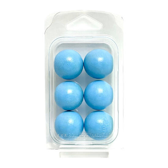 Zielkugeln Boule Pétanque 6 Stück - Buche - Farbe Gold- im Blister