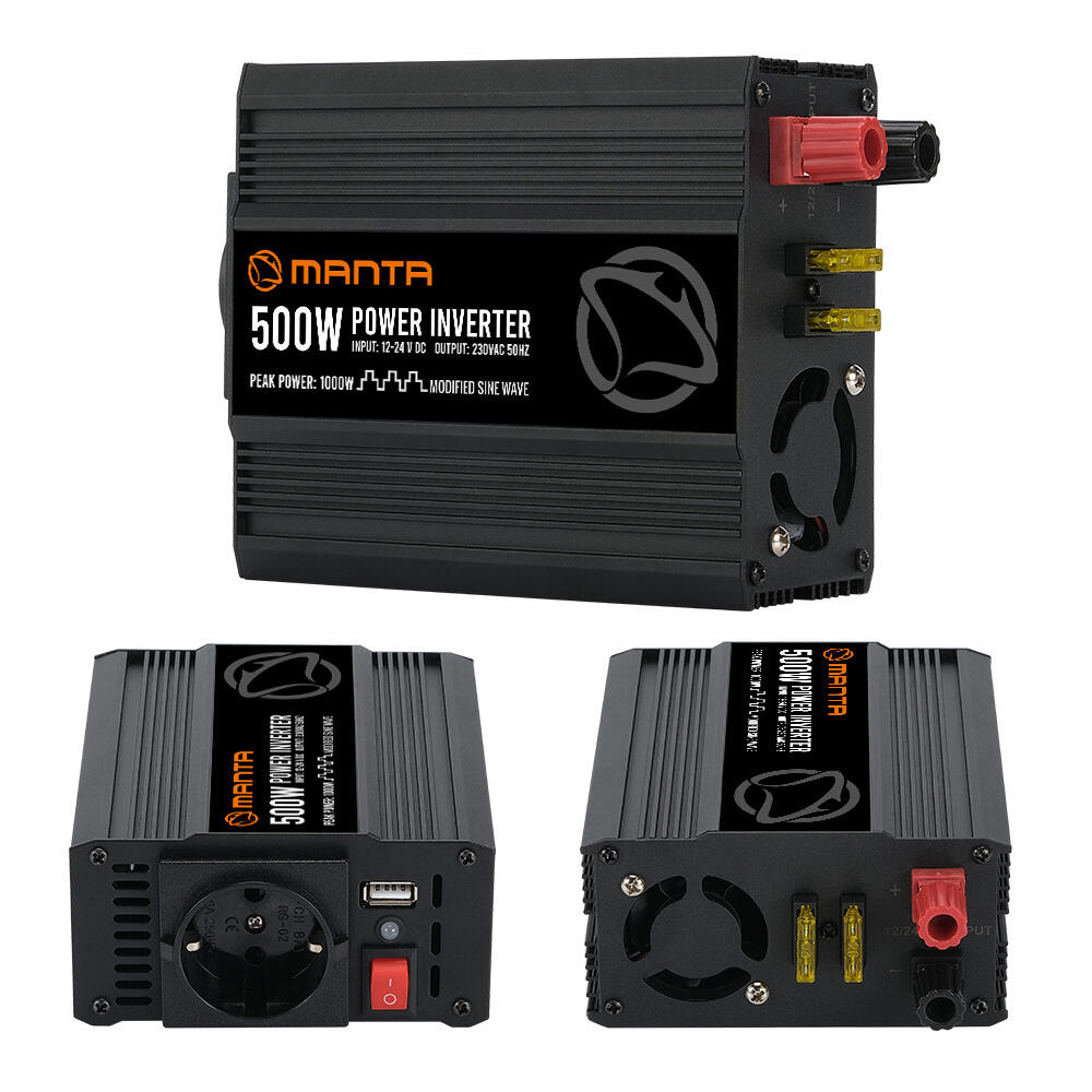 Przetwornica samochodowa 12V/24V na 230V 500W/1000W MPI500M 3/7