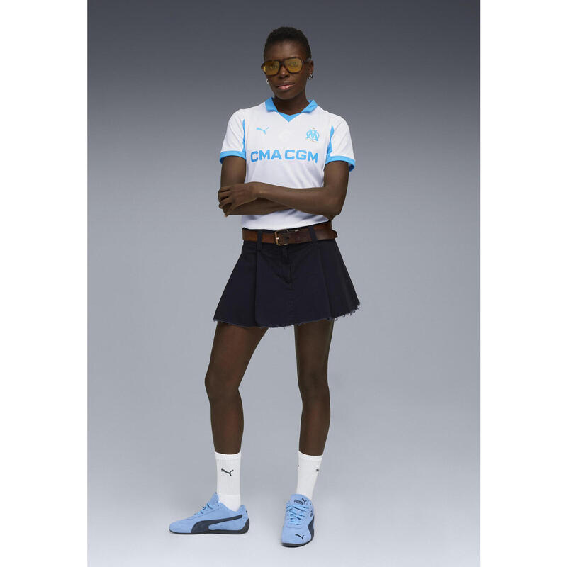 Damska koszulka domowa Olympique Marsylia 25/26 PUMA White Bleu Azur Blue