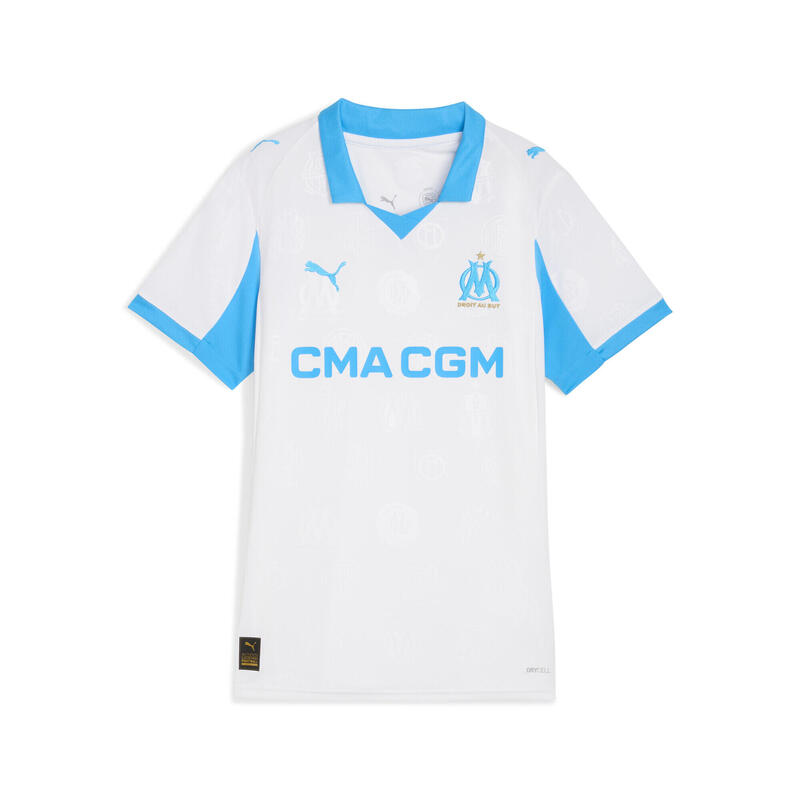 Damska koszulka domowa Olympique Marsylia 25/26 PUMA White Bleu Azur Blue