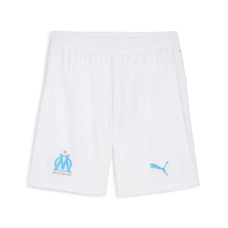 Męskie szorty Olympique Marsylia 25/26 PUMA White Bleu Azur Blue