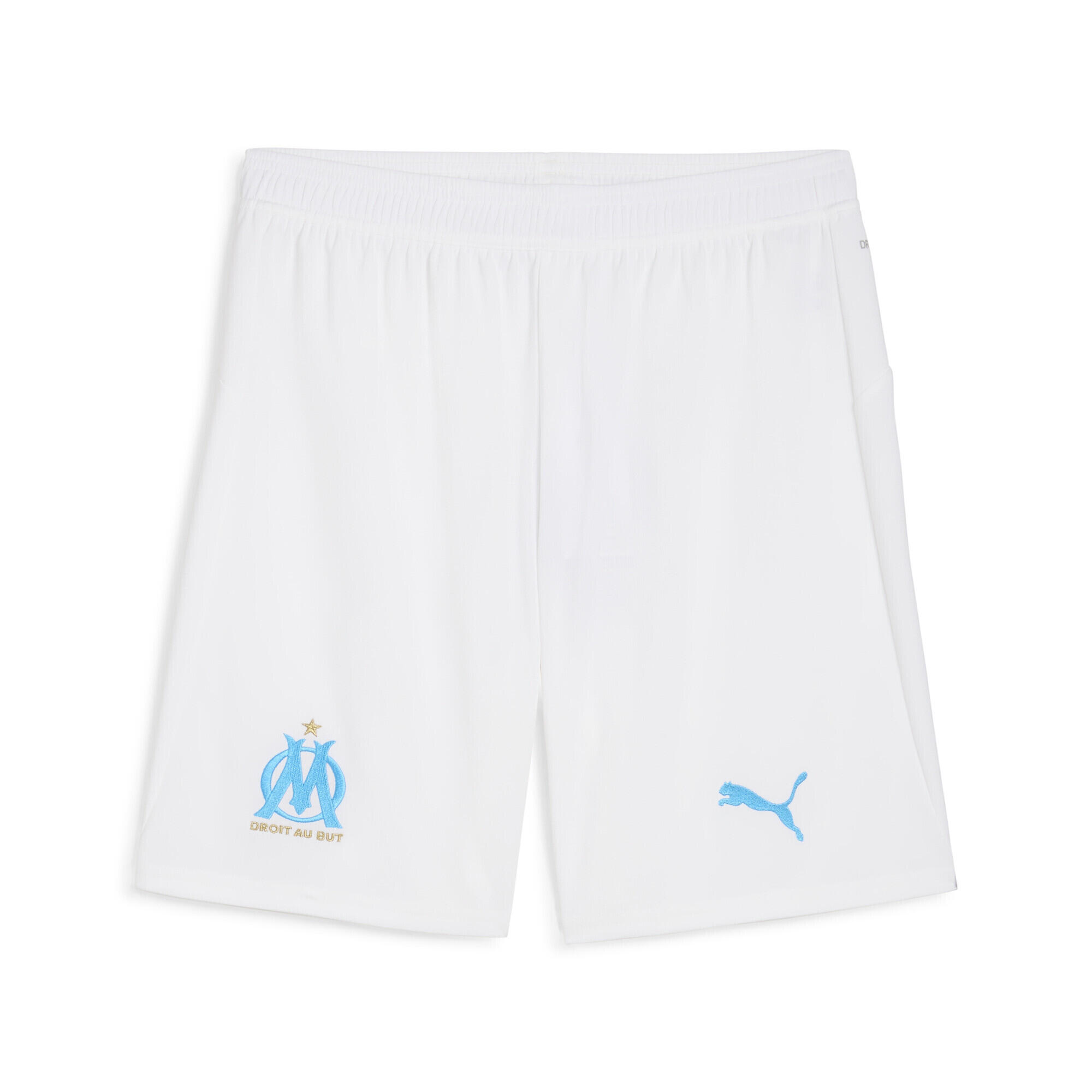 Męskie szorty Olympique Marsylia 25/26 PUMA White Bleu Azur Blue