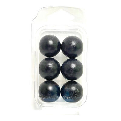 Zielkugeln Boule Pétanque 6 Stück - Buche - Farbe Schwarz - im Blister