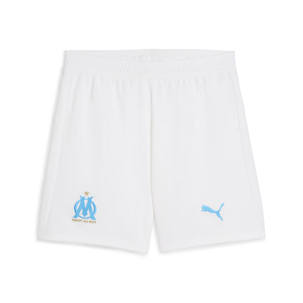 Młodzieżowe szorty Olympique Marsylia 25/26 PUMA White Bleu Azur Blue
