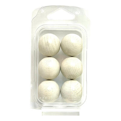 Zielkugeln Boule Pétanque 6 Stück - Buche - Farbe Weiss - im Blister