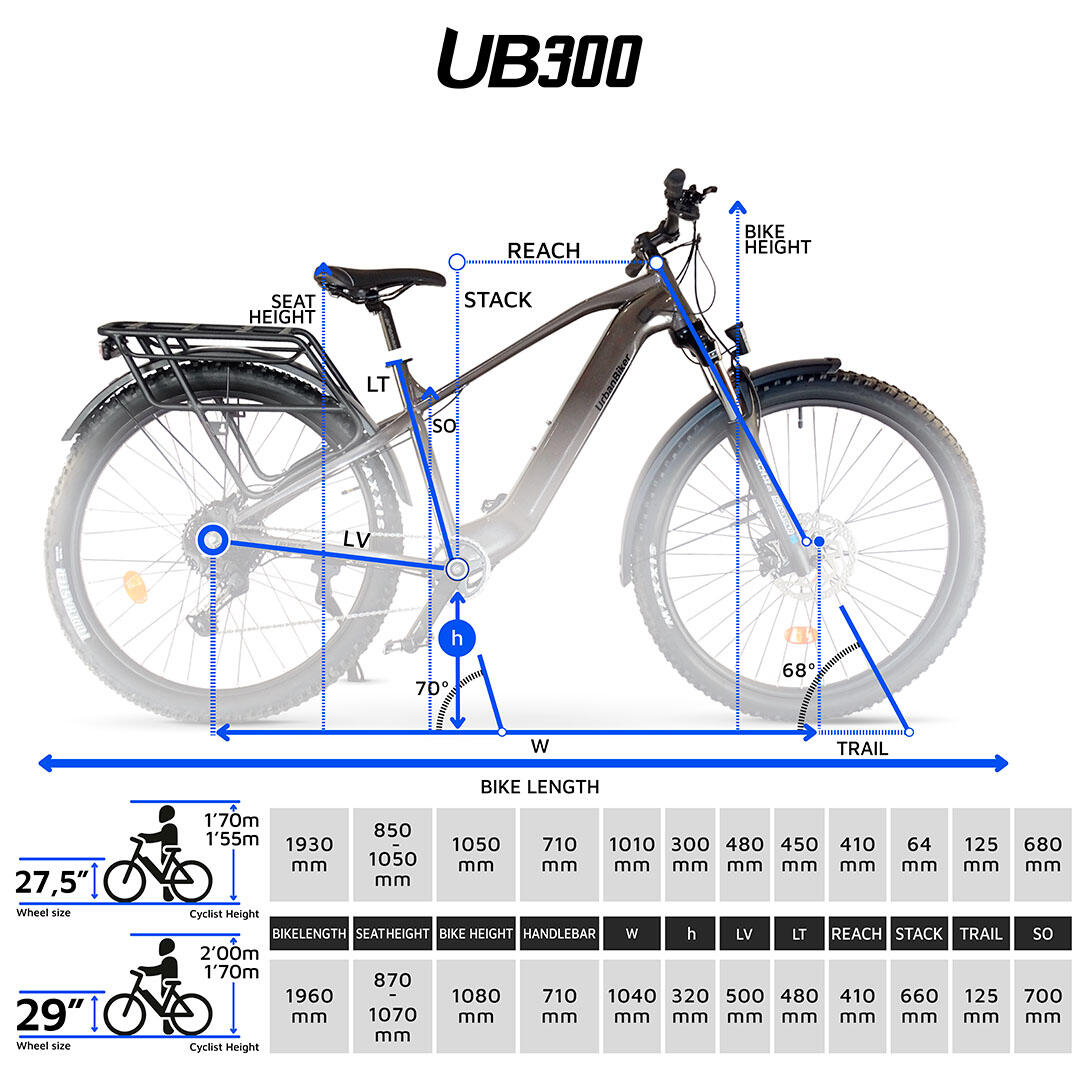 Urbanbiker UB300 FE | Elektrische Mountainbike | Tot 140 km | 29" 6/6