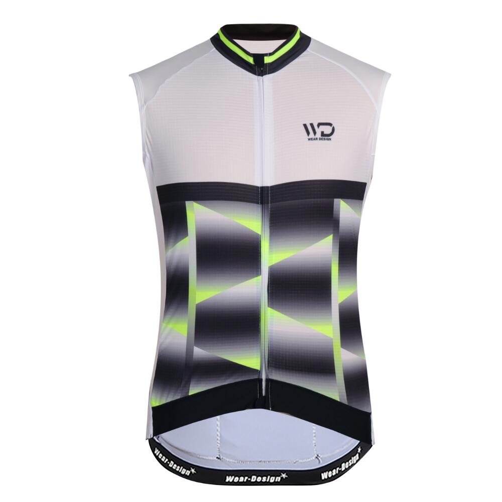 WEAR DESIGN Maglia ciclismo senza maniche CUBIC uomo bianco/giallo