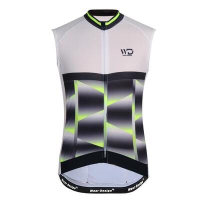 Maglia ciclismo senza maniche CUBIC uomo bianco/giallo
