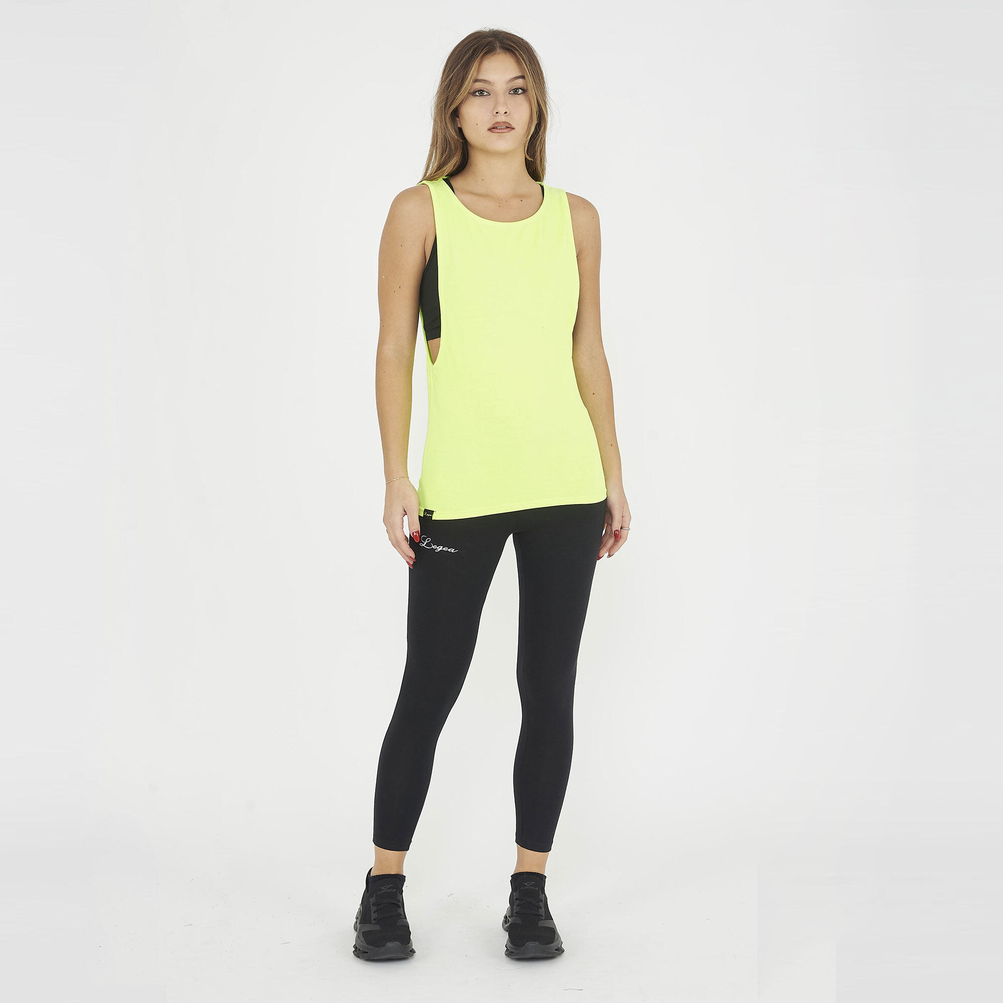 Canotta palestra da donna NISHER giallo fluo 6/6