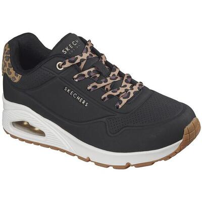 Uno stand on air sneakers met verborgen sleehak voor dames (zwart/luipaard)