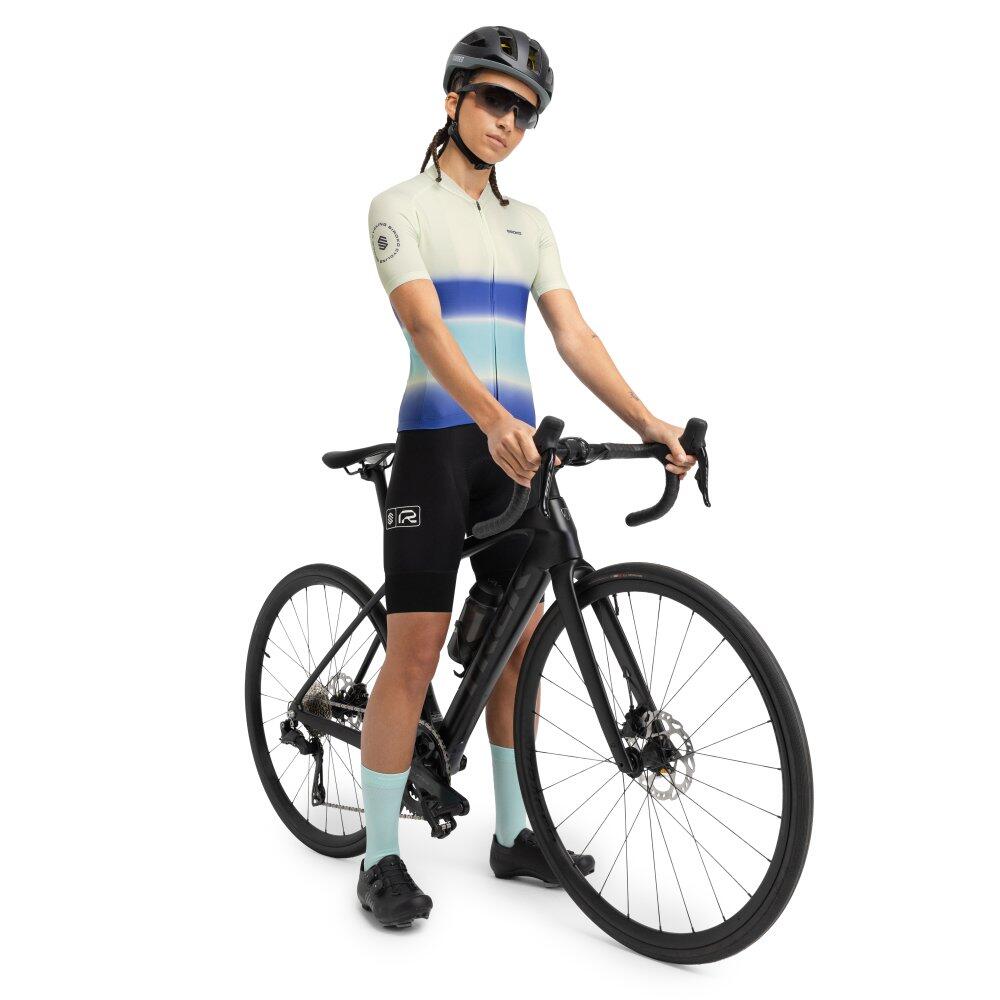 Maillot vélo manches courtes femme Cyclisme M2 Bora Vert 3/8