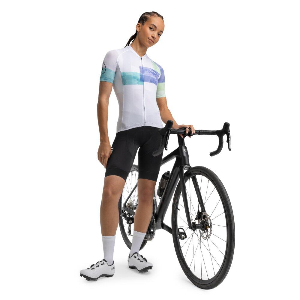 Maillot de manga corta mujer ultraligero ciclismo M3 Eclat Blanco 3/8