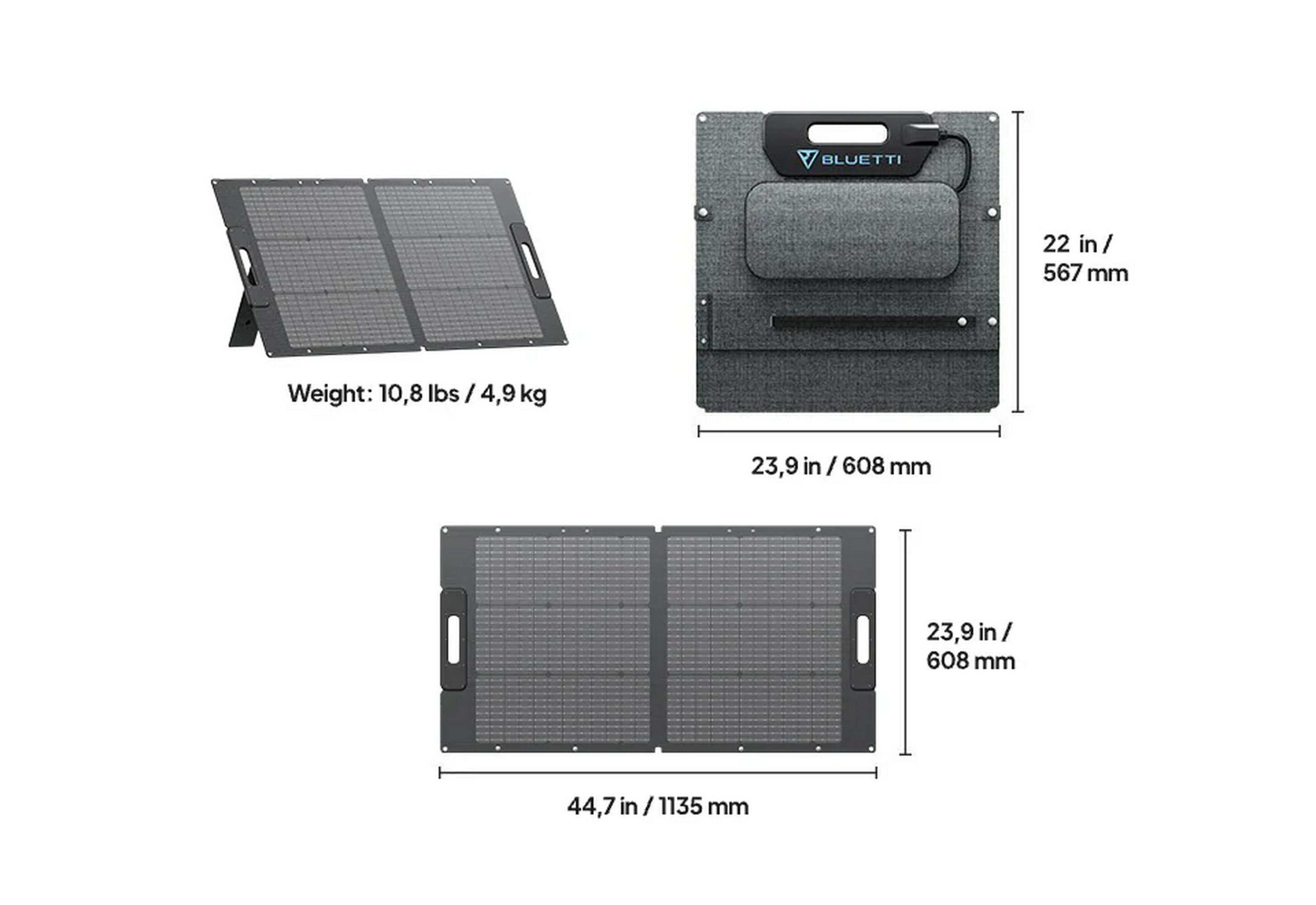Painel solar portátil BLUETTI PV100, 100 W para AC180P/AC70P/AC50P, IP67 4/7