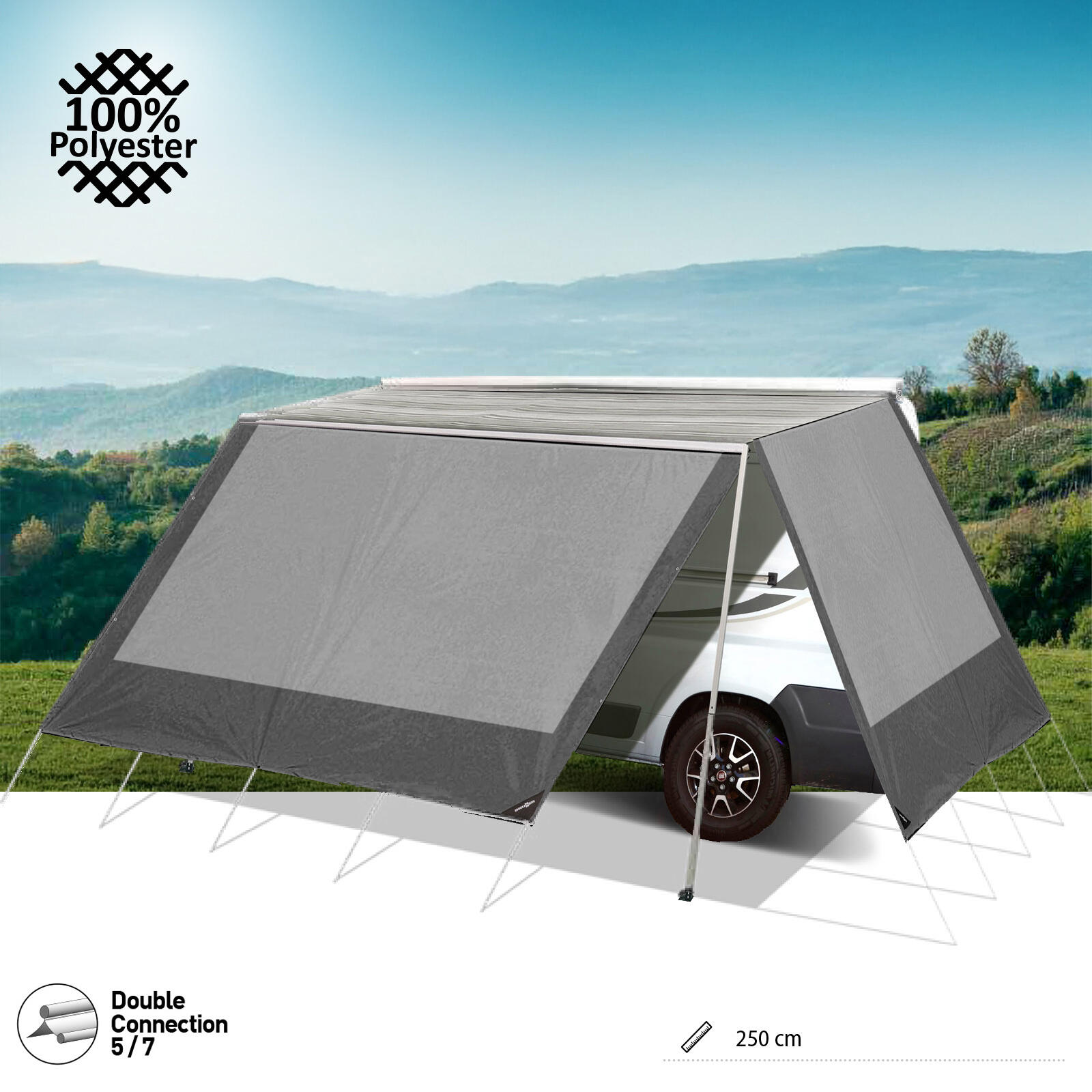 Tenda da sole a parete Belveder campeggio bus baldacchino caravan 2/4