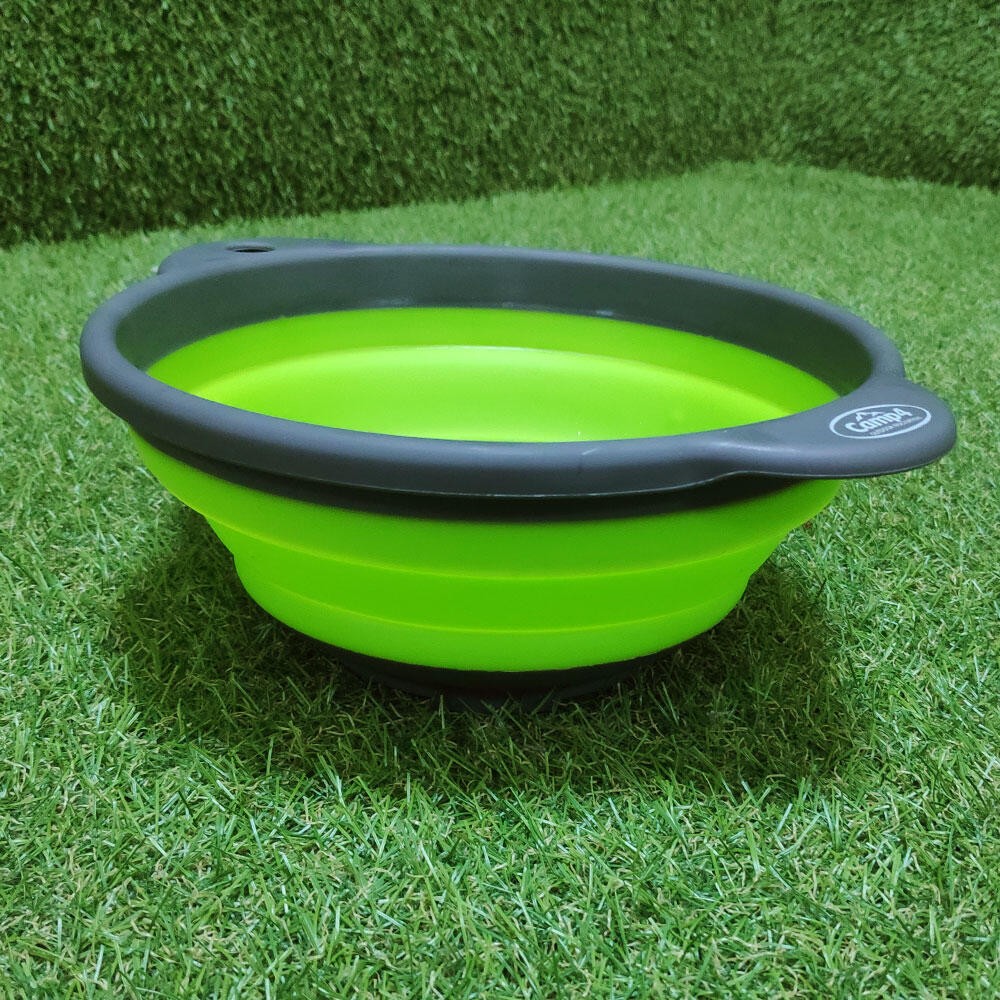 Bol plegable de silicona verde lima y gris de 24 cm 4/7