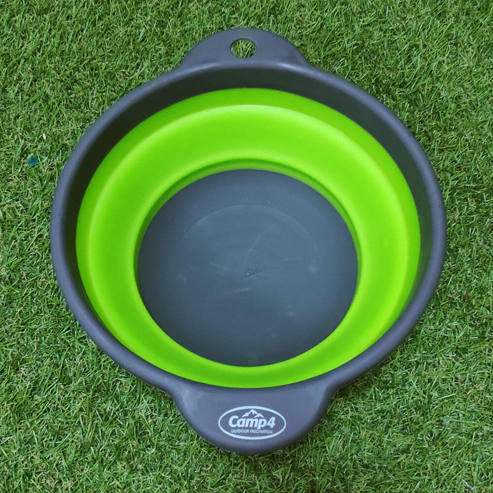 Bol plegable de silicona verde lima y gris de 24 cm 5/7