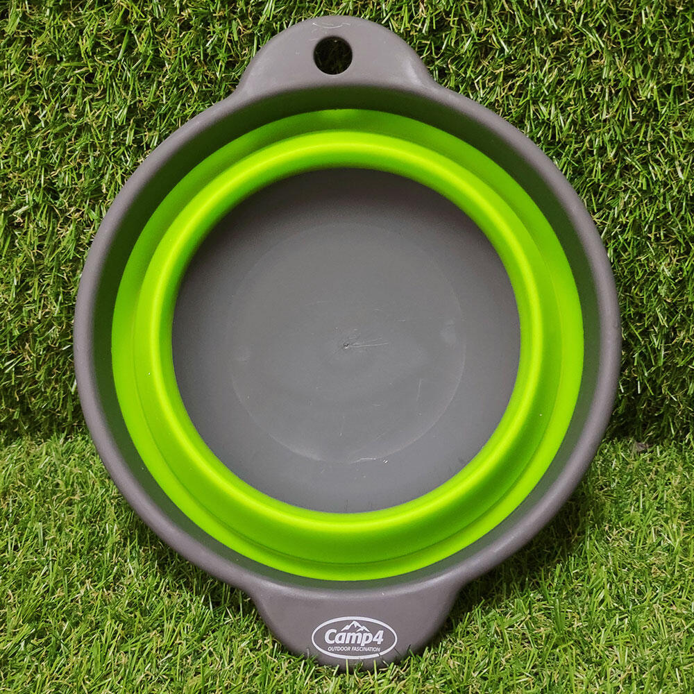 Bol plegable de silicona verde lima y gris de 24 cm 6/7