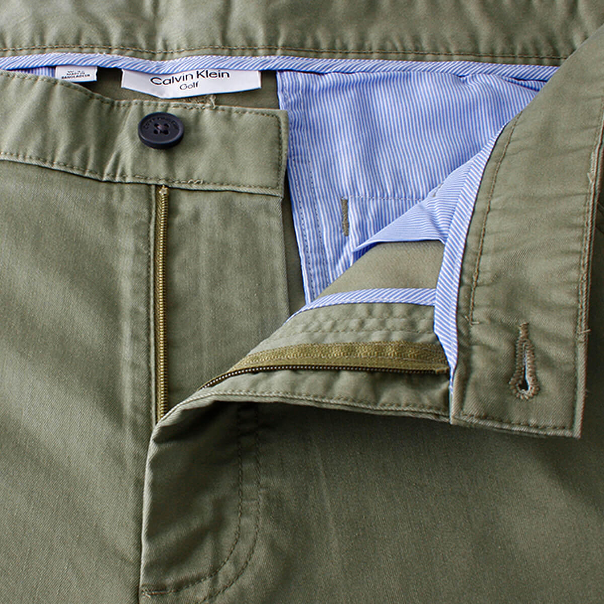 Calvin Klein Mens Campus Chino Lightweight Shorts - Pale Olive - 36" Waist 4/5