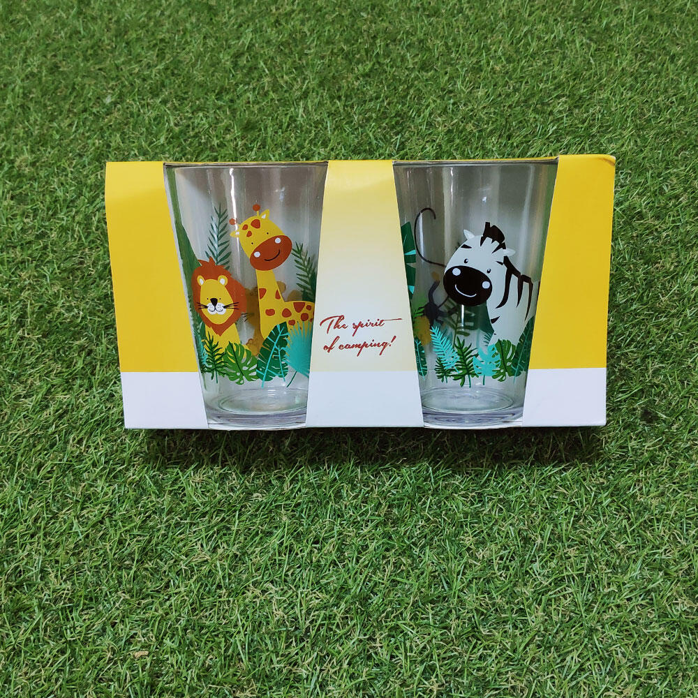 Vasos de melamina transparente Safari 2 piezas 3/5