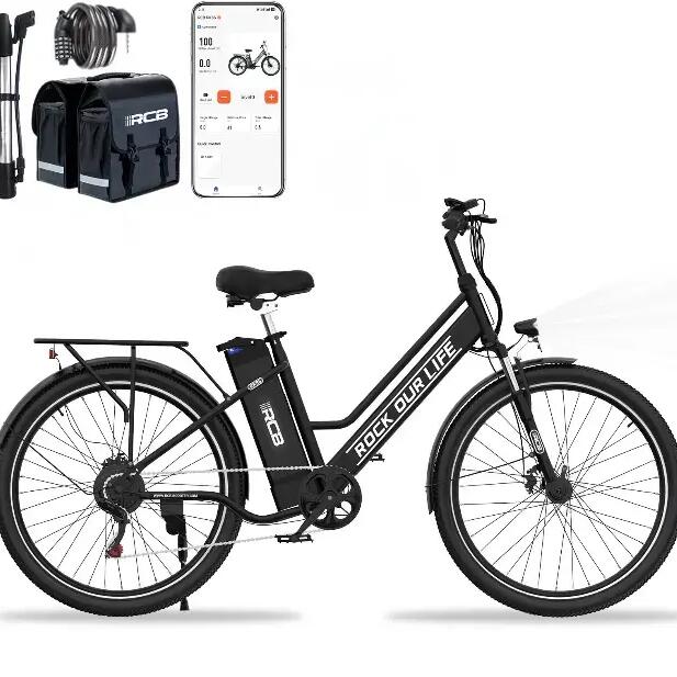 Electric City Bike RK8S, 250W, 26", step‑through, 374Wh battery, range 30‑50km