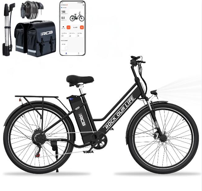 RCB Electric City Bikes RK8S, E-bikes 26",APP,36V 10.4Ah