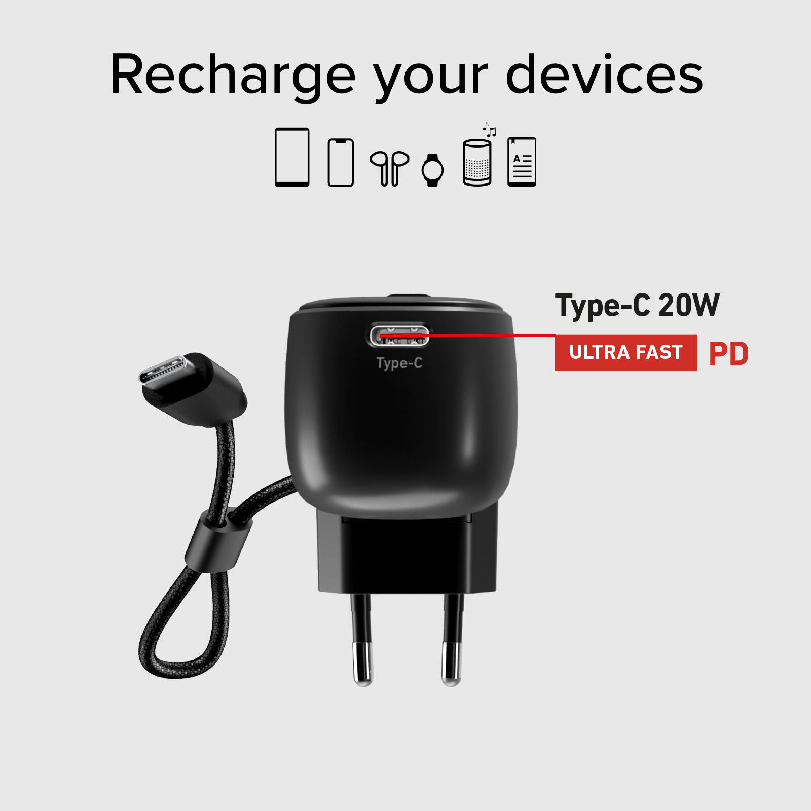Powerbank Hybrid 5000 mAh PD 20 W ze zintegrowaną wtyczką 7/7