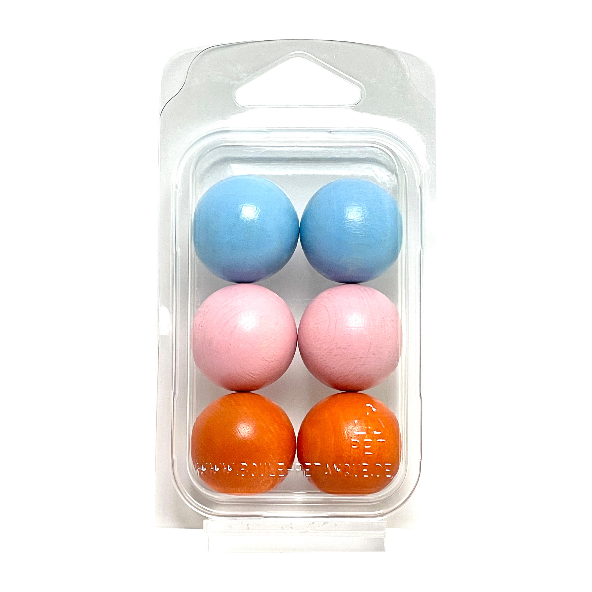 BOULEMAUS Zielkugeln Pétanque 6 Stück - FM-4 - Buche - 3 verschiedene Farben - im Blister
