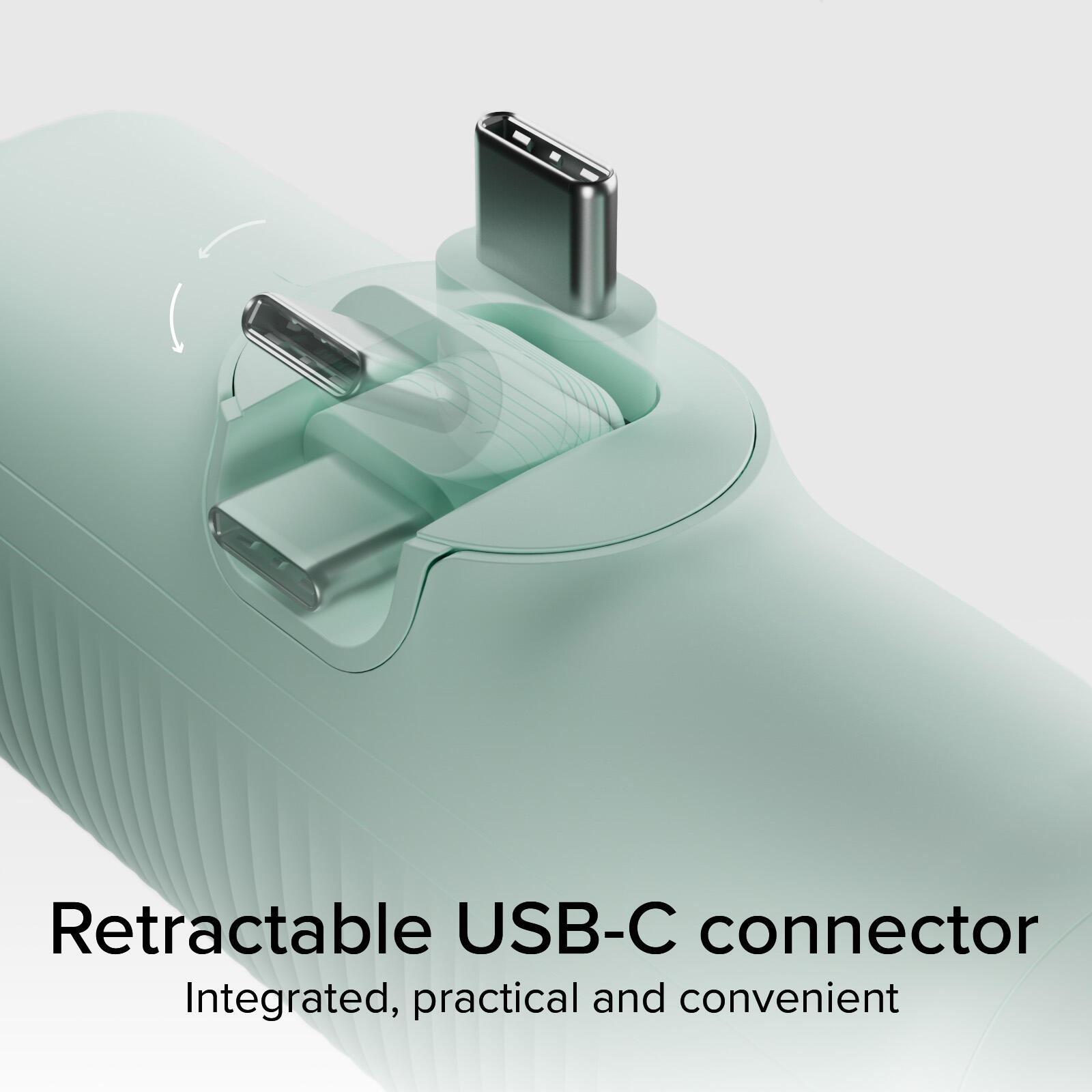 Power Bank 5000 mAh tascabile, compatto, plastica riciclata GRS, USB-C integrato 4/6