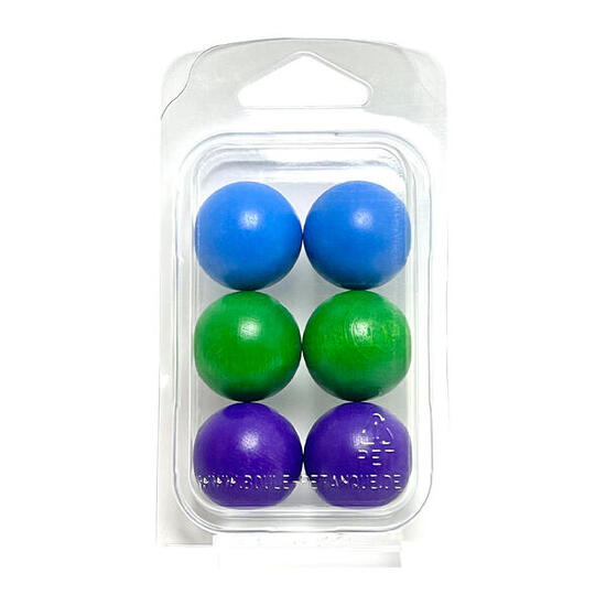 Jeu de Boules–FM-5 - 6 Cochonnets de couleurs 3 différentes – 30mm-bois de hêtre