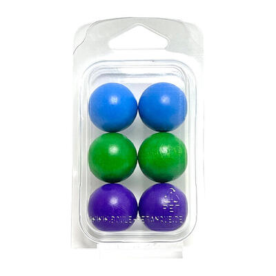 Zielkugeln Boule Pétanque Farbmischung 5 – Buche - 3 verschiedene Farben - im Bl