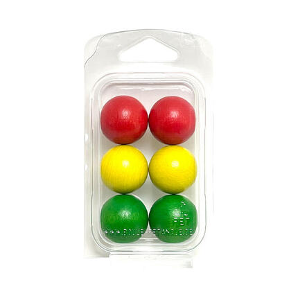 Jeu de Boules–FM-3 - 6 Cochonnets de couleurs 3 différentes – 30mm-bois de hêtre