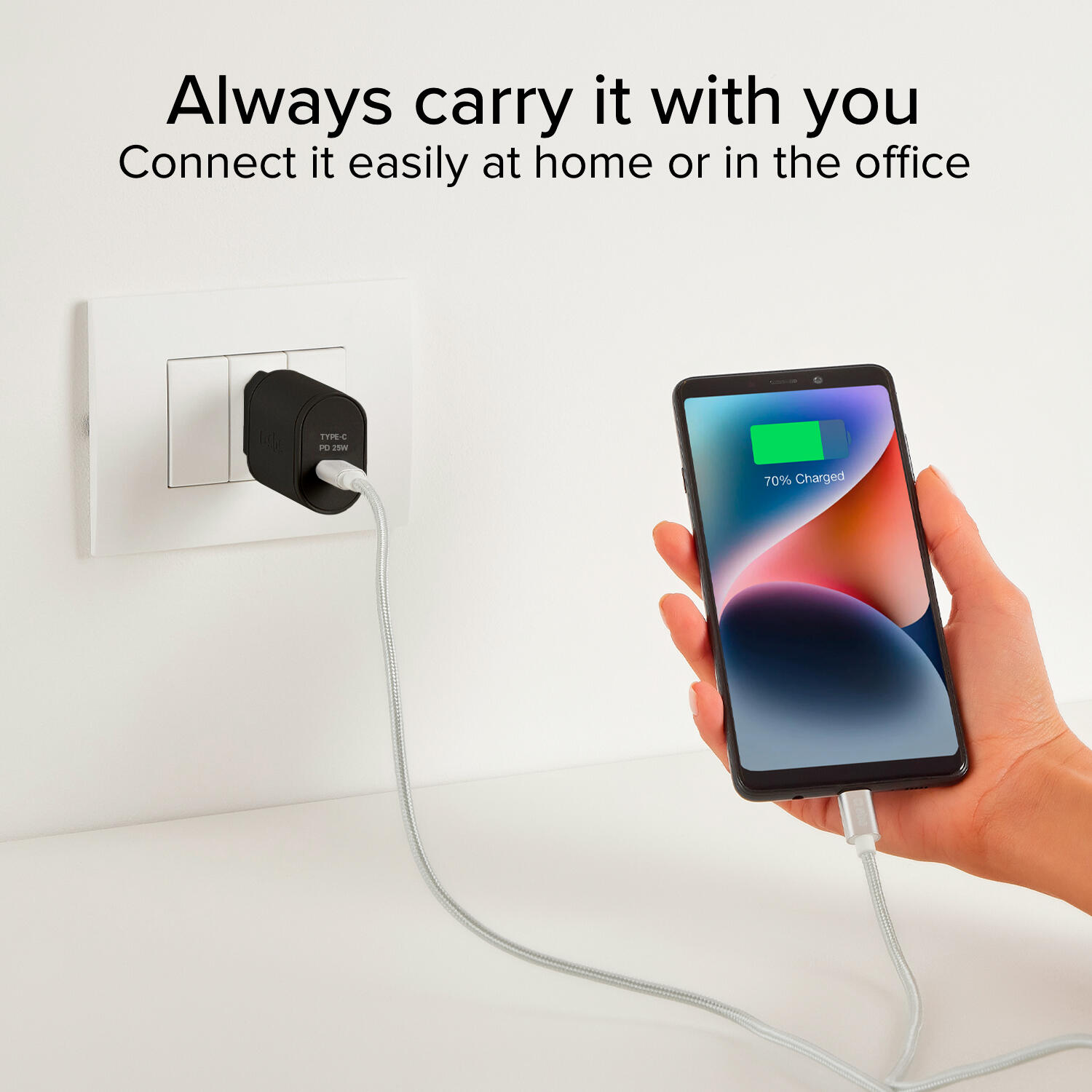 Caricatore USB-C 25W Power Delivery per Samsung, iPhone, Xiaomi, Oppo e altro 4/4