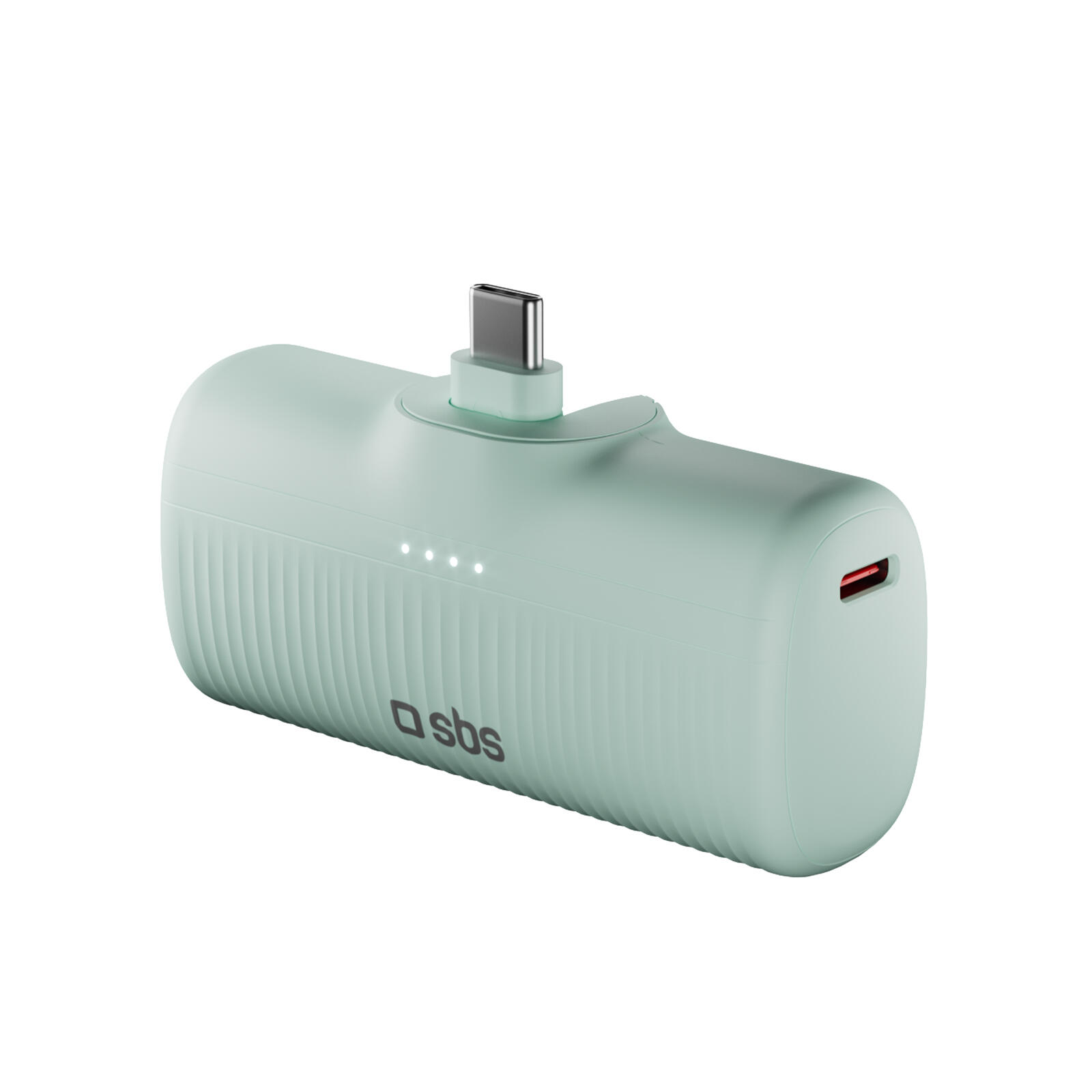 Power Bank 5000 mAh tascabile, compatto, plastica riciclata GRS, USB-C integrato 1/6