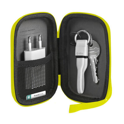 Astuccio organizer da viaggio rigido con zip. tasca interna. laccio e tracolla