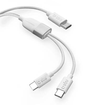 Usb type-c splitter met dubbele usb-c uitgang 60w