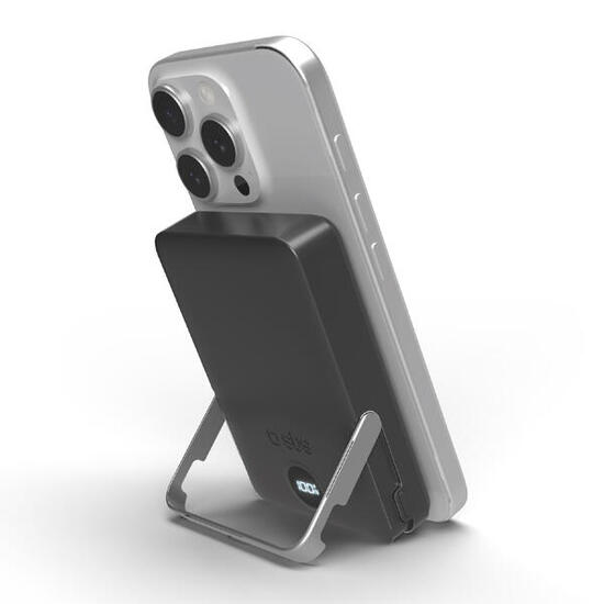 Batterie externe sans fil 10.000 mAh avec support intégré et écran LCD