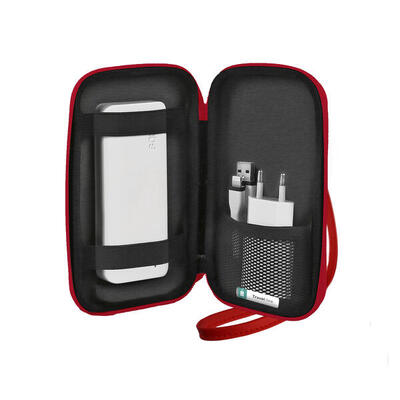 Astuccio organizer da viaggio rigido con zip. tasca interna. laccio e tracolla