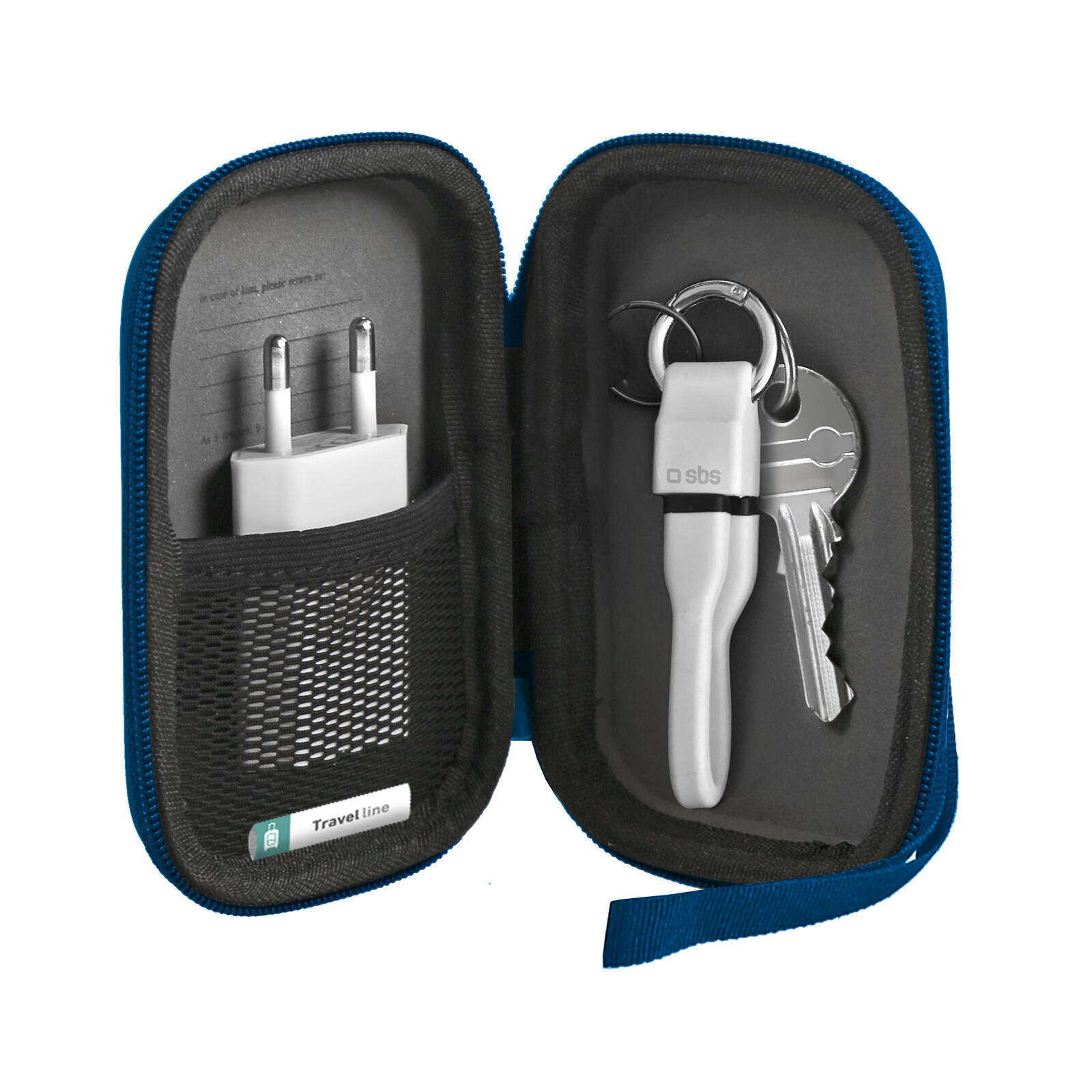 Astuccio organizer da viaggio rigido con zip, tasca interna, laccio e tracolla 1/1