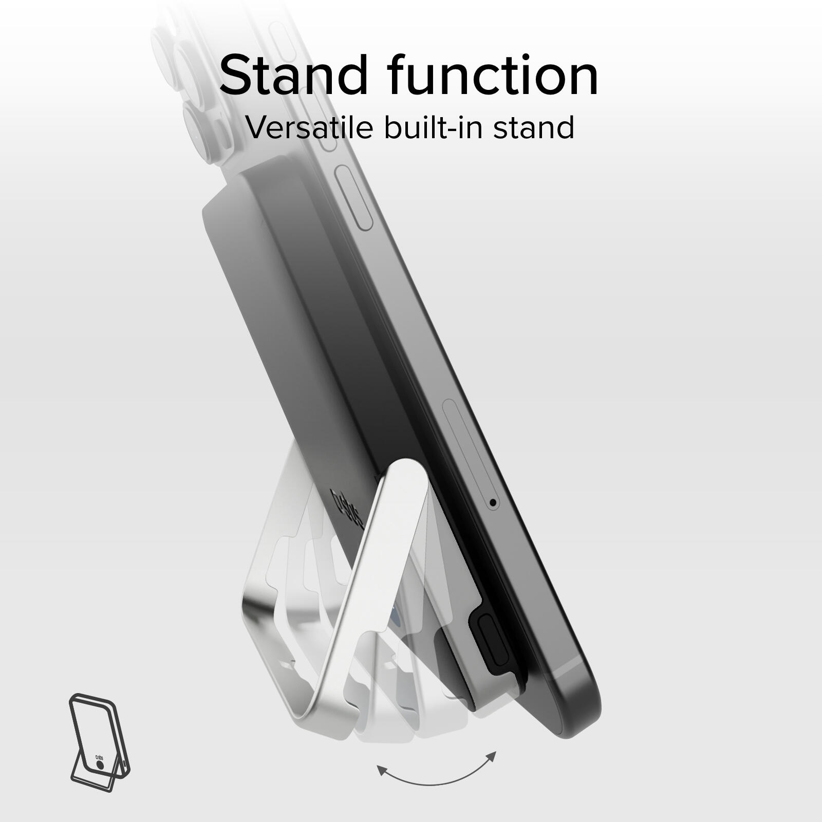 PowerBank 5000 mAh con stand integrato, compatibile con MagSafe 6/7