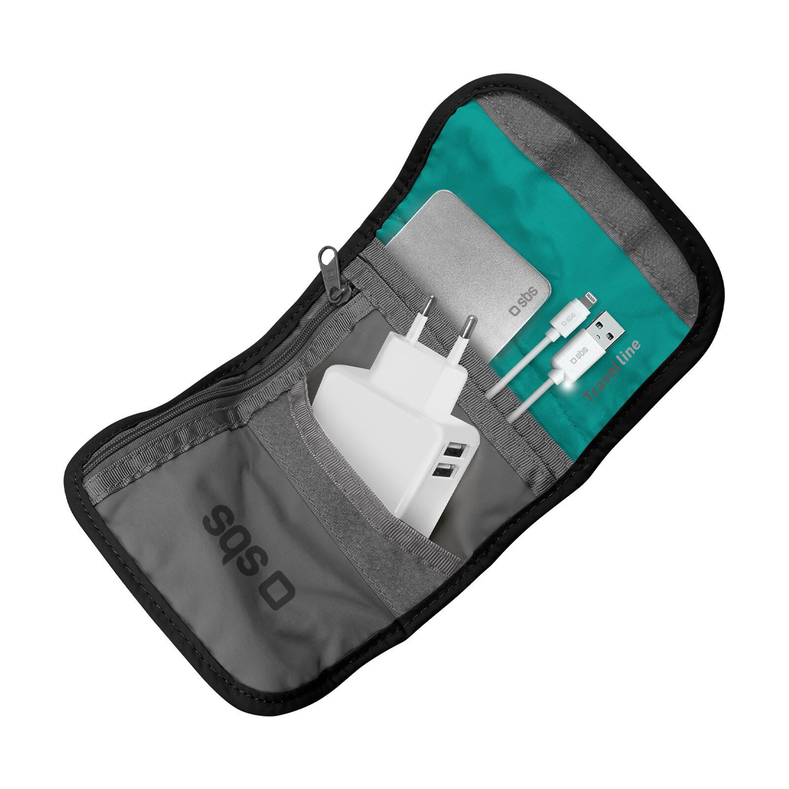 Organizer porta accessori per smartphone, auricolari, caricatore, power bank 1/3