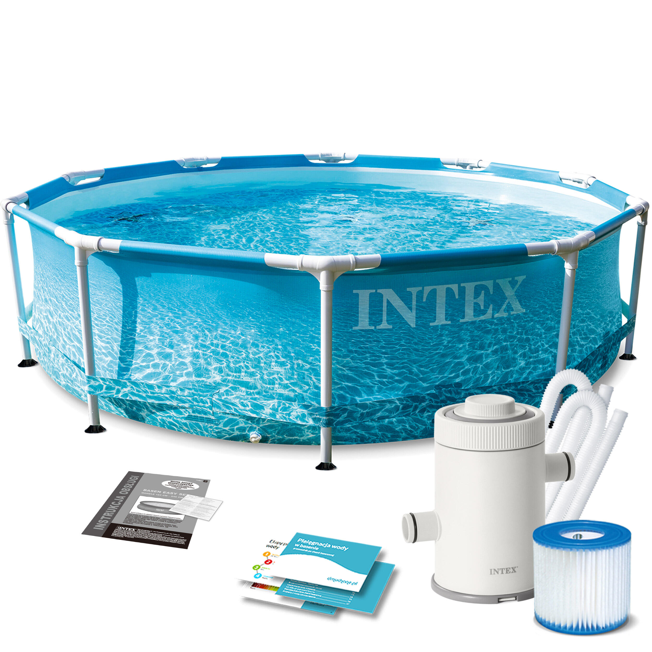 INTEX Intex 28208NP - Piscina Metal Frame Beachside, Pompa Filtro, 305x76cm