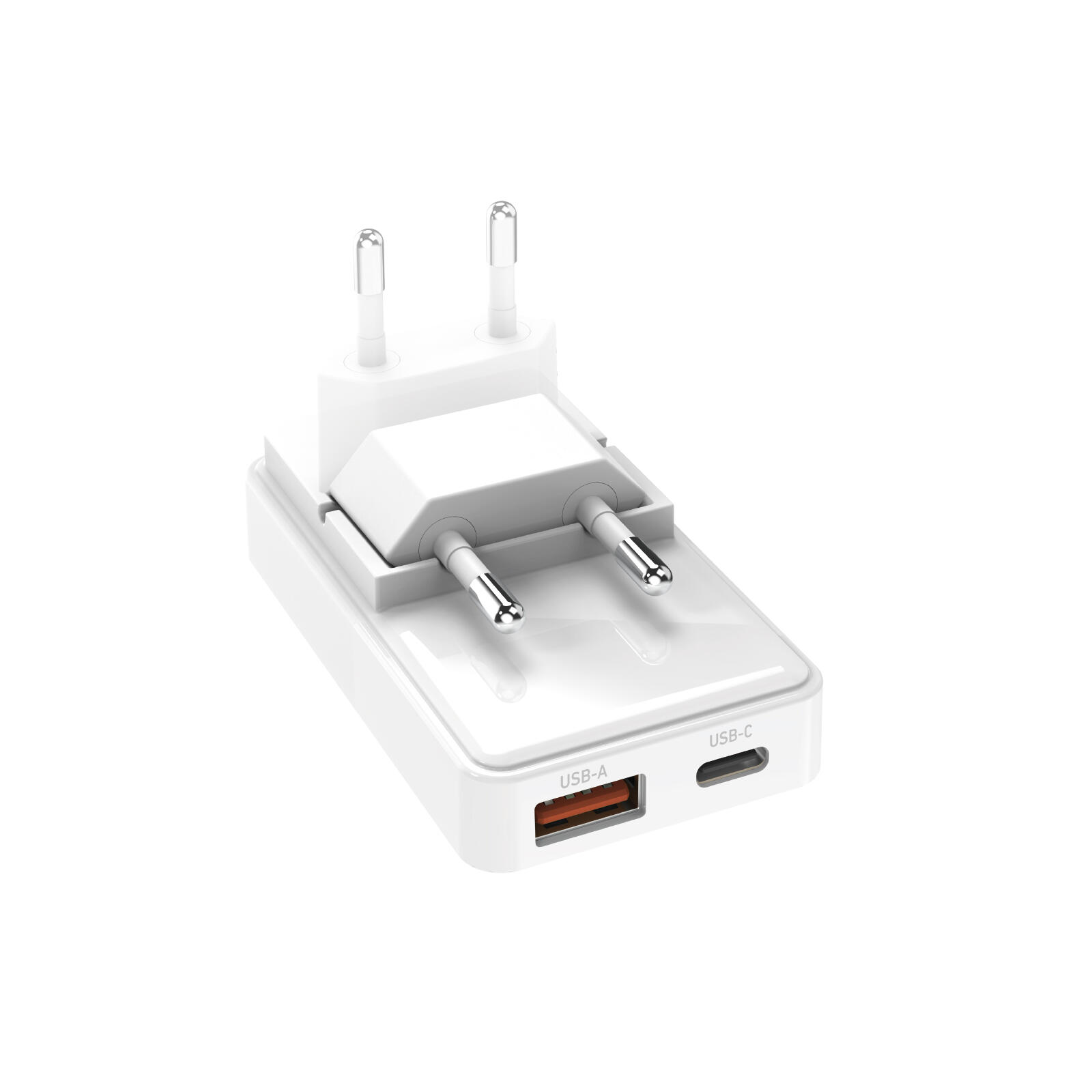 Caricatore 20W PD, spina pieghevole, porte USB-A e USB-C, design slim 1/7