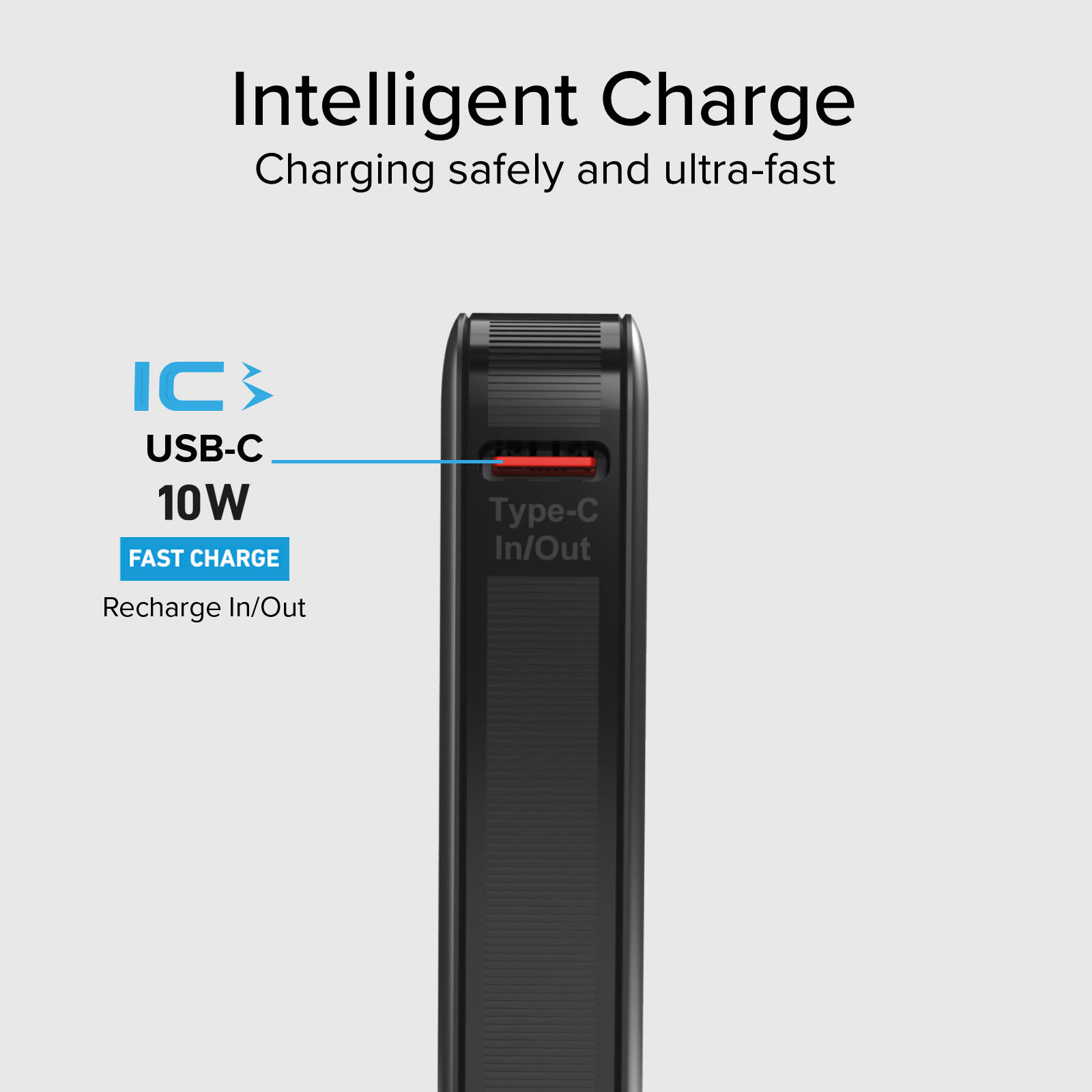 PowerBank compatto da 5000 mAh con porta USB-C da 10W 5/7