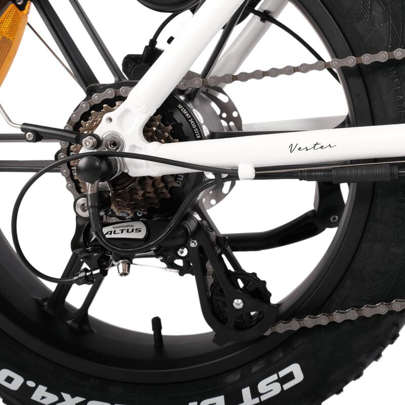 Vester 2025 - E-Bike Dobrável com Pneu Gordo 48V 14Ah - Heron Branco