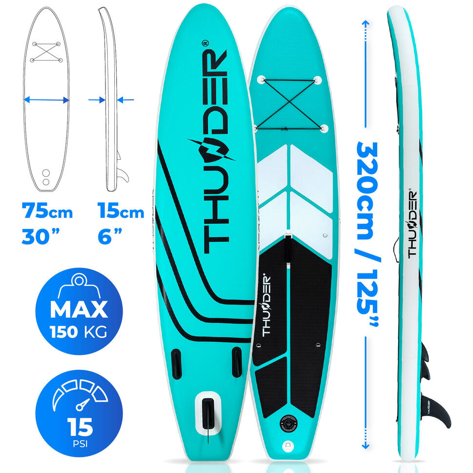 Deska SUP pompowana akcesoria THUNDER COAST-MINT 320cm