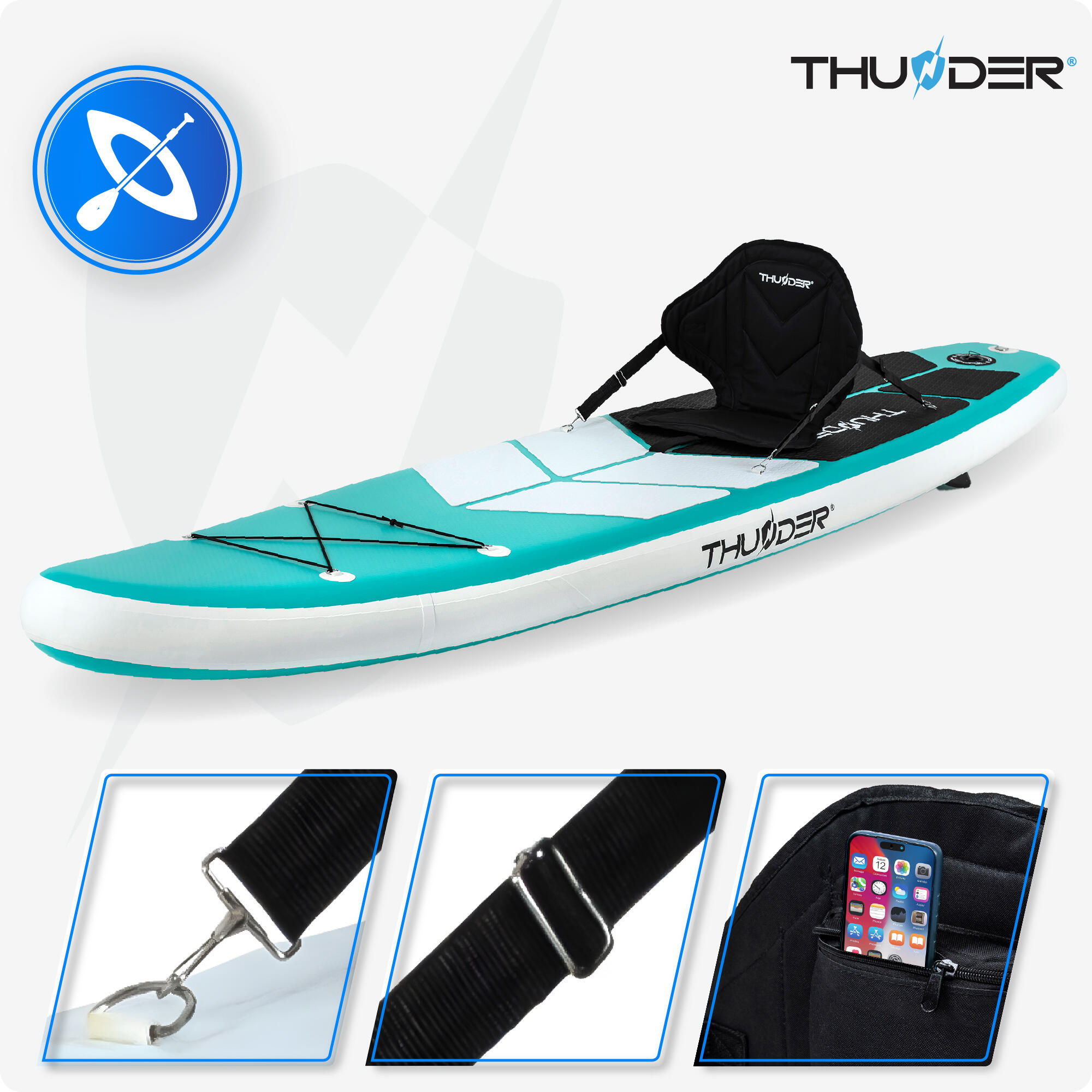 Aufblasbares SUP-Board mit Zubehör THUNDER COAST-MINT 320cm 3/7