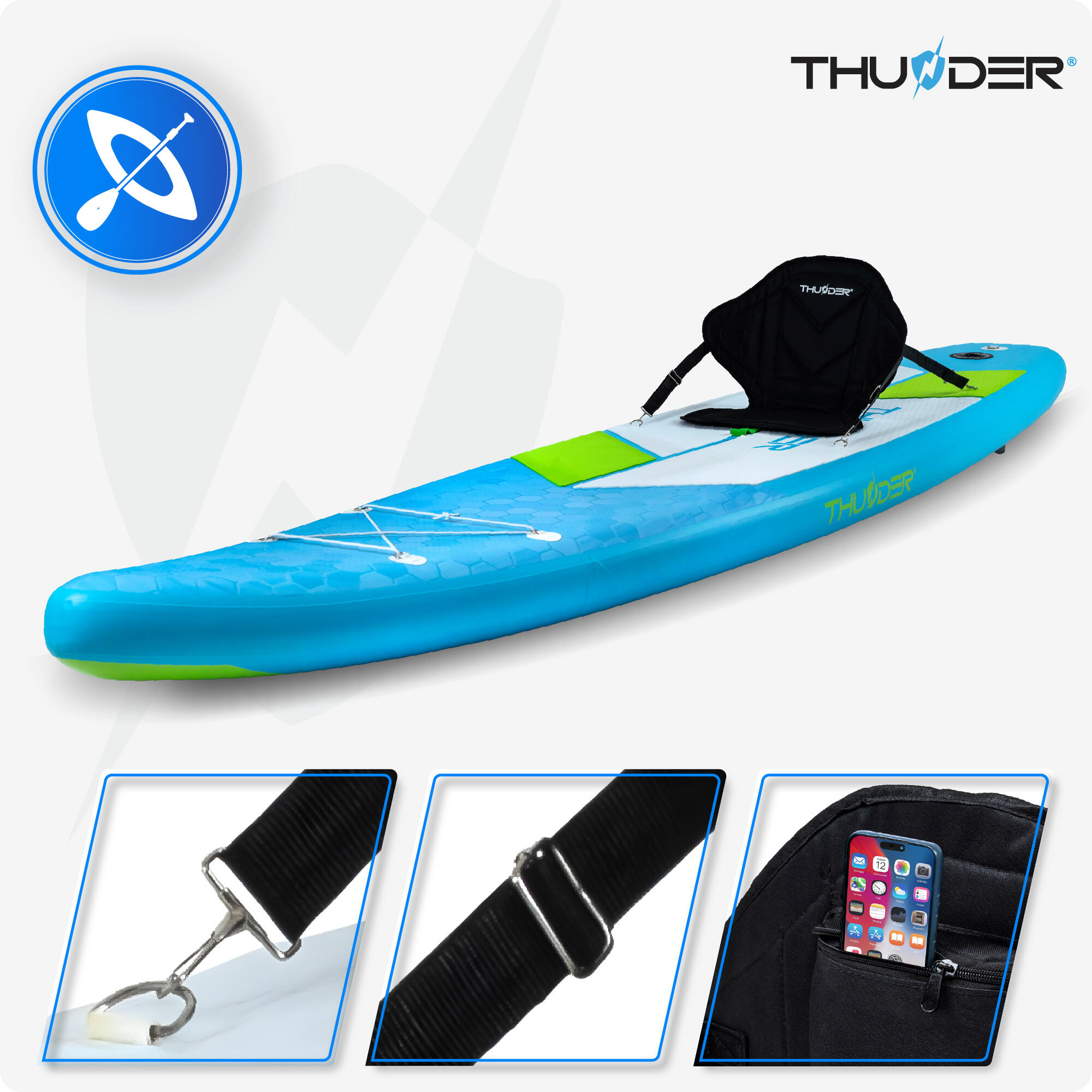 Planche de SUP gonflable avec accessoires THUNDER ITTO 380cm 3/8